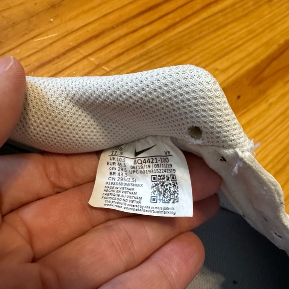 Nike Air Force 1 Low Mens Size 11.5 White Gray Athletic Leather Shoes Sneakers - Picture 13 of 13